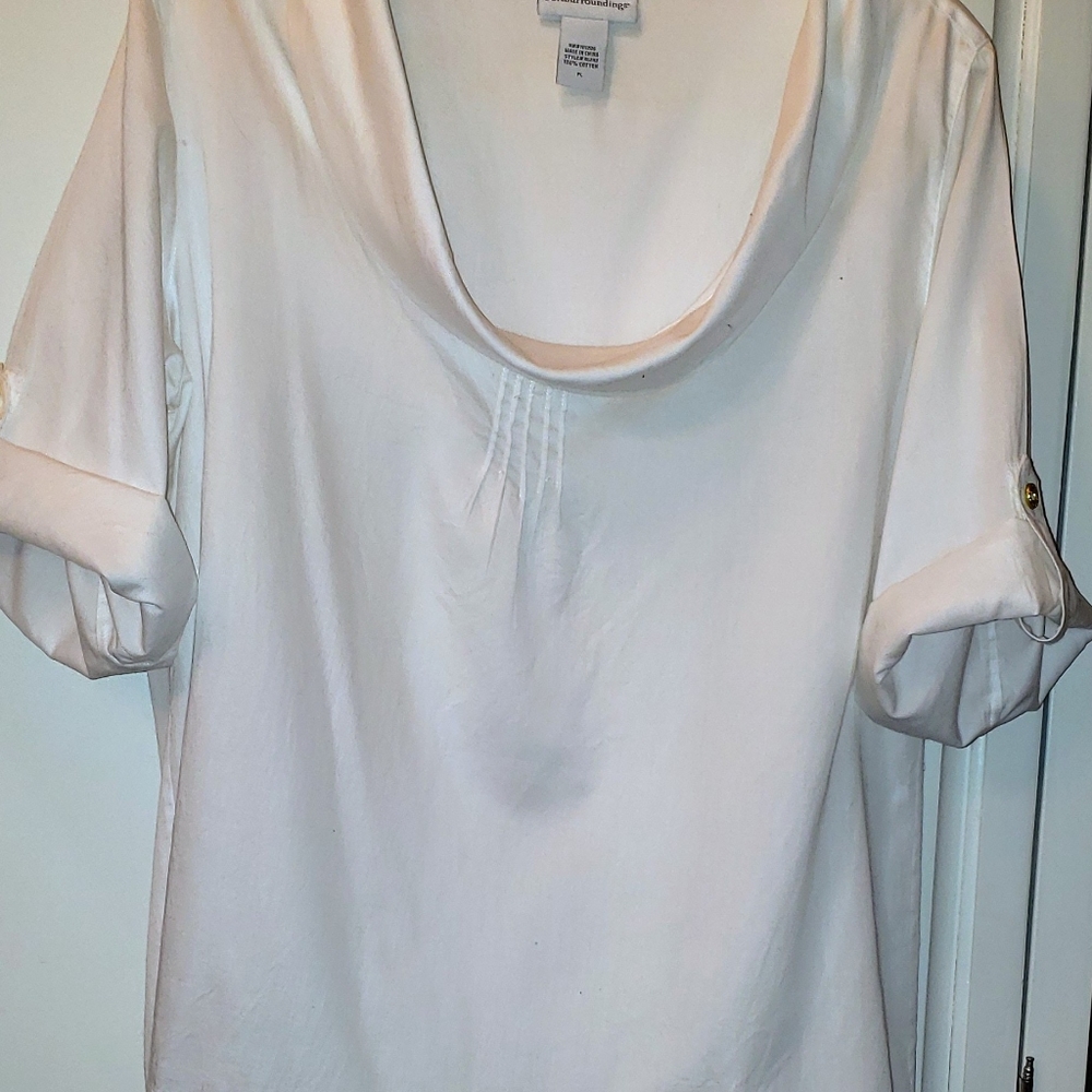 Soft Surroundings Cowl Neck top PL -WHITE